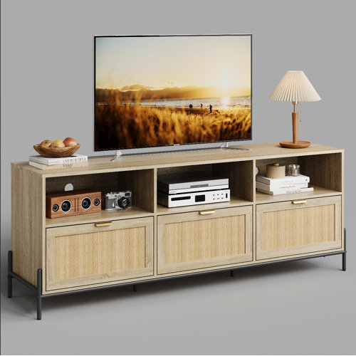 Dakota Fields TV Stand For 65 Inch TV, Entainment Center With Open Shelf, Media Console With 3